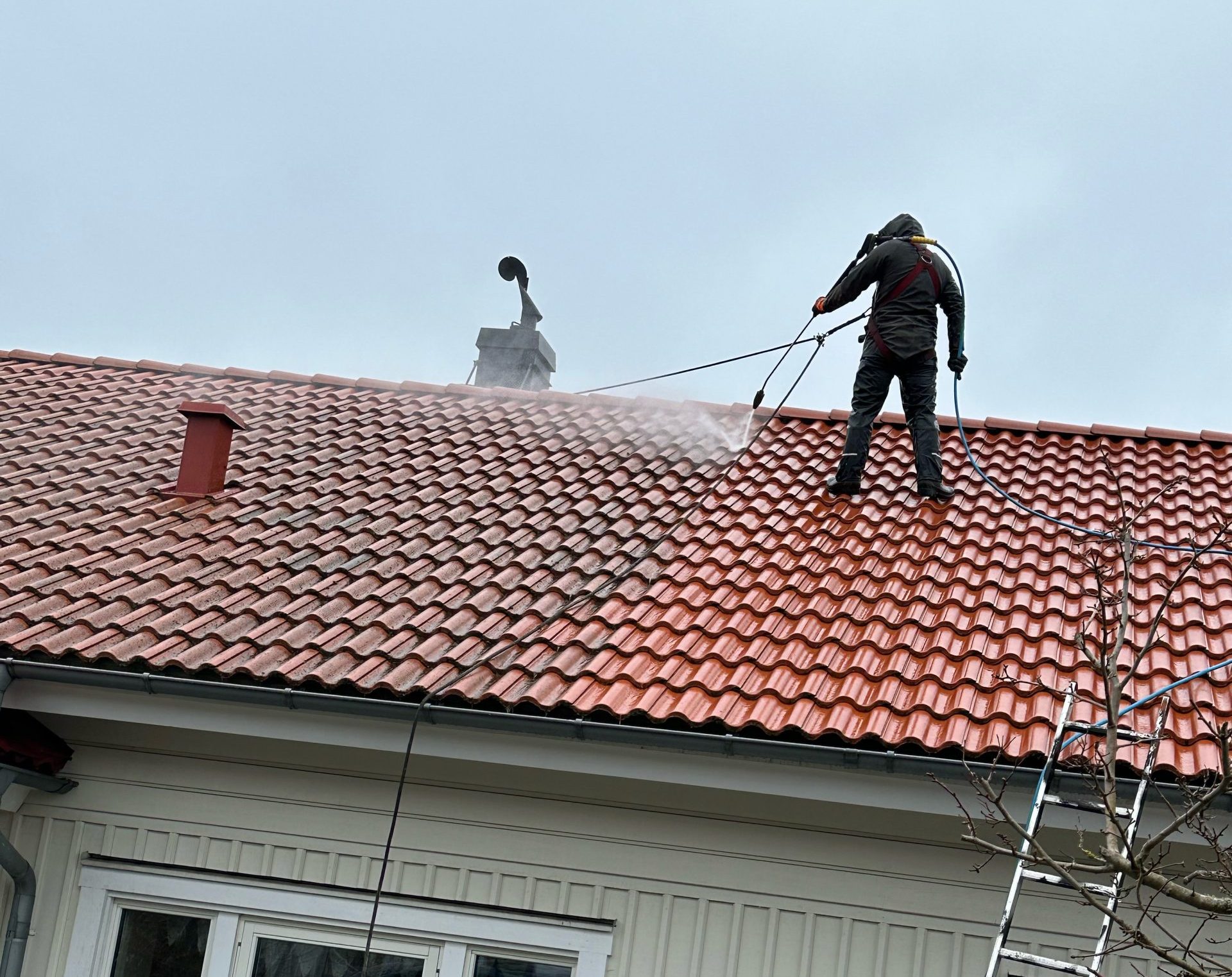 Rengöring av tak i Malmö.